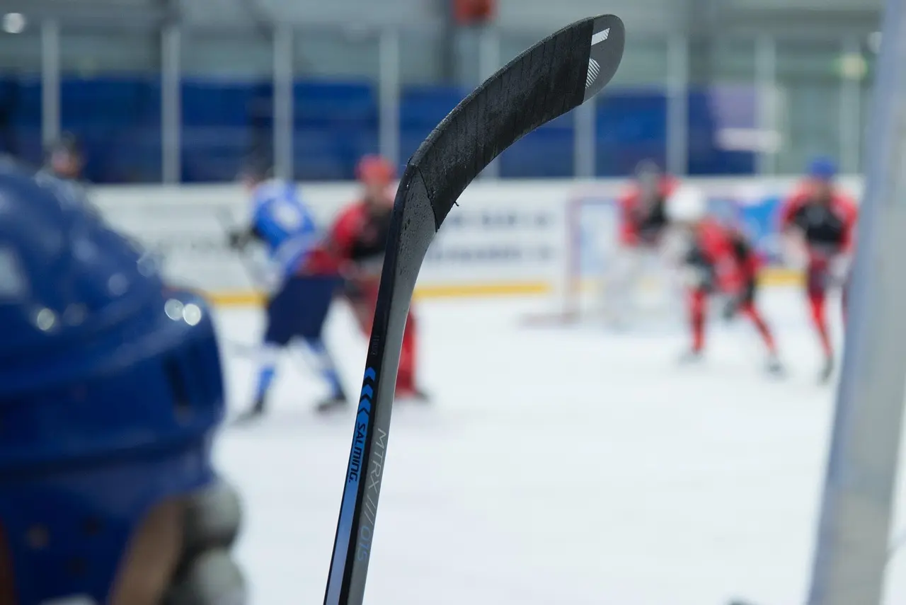 Ishockeystav i fokus på isen