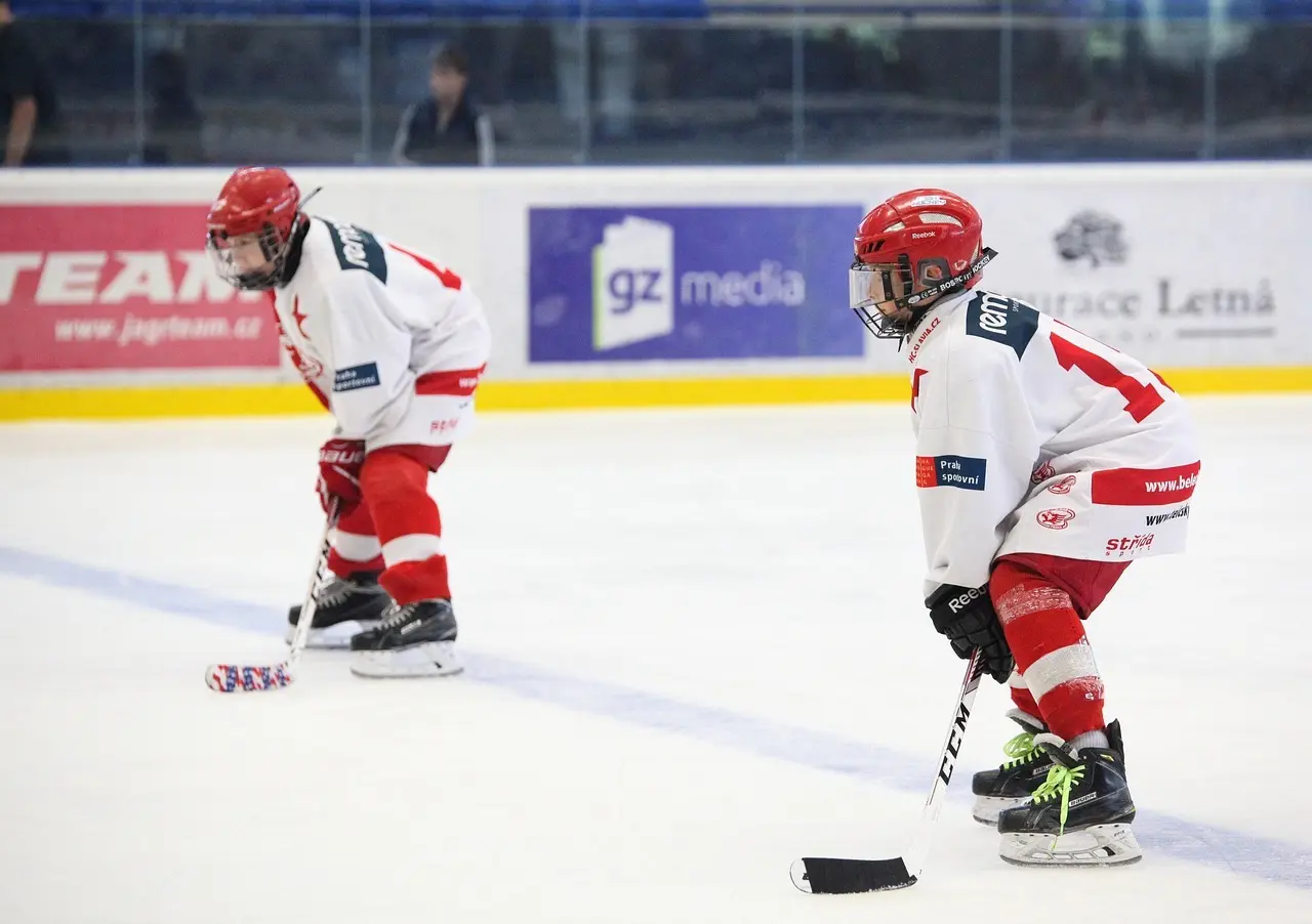To ishockeyspillere på isen